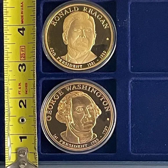 American Mint Ronald Reagan & George Washington Commemorative – Gold-Plated - Picture 5 of 8